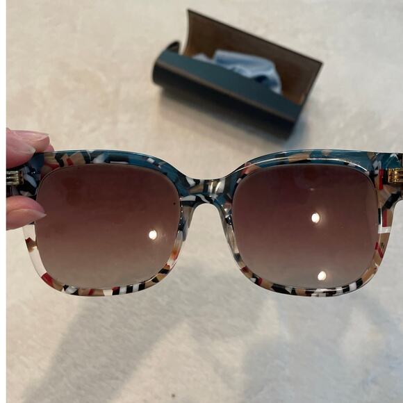 BURBERRY BE 4271 - 373100 Top Green On Check Sunglasses - Picture 4 of 10